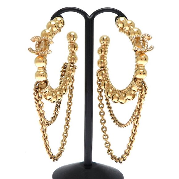 CHANEL Jewelry - # 110 Chanel Coco Mark Women's Earrings GP / Gold